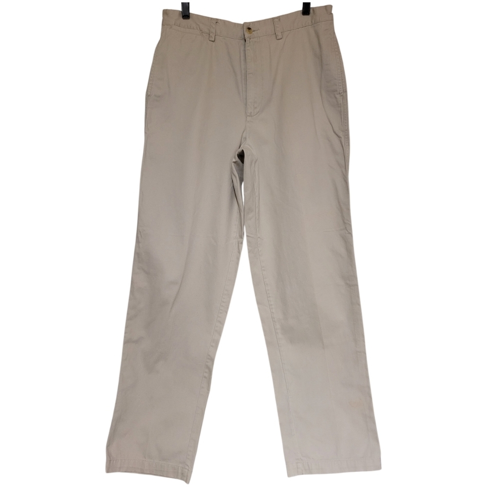FieldMaster Chinos Beige 33x32 100% Cotton Straight Leg Pants Slacks